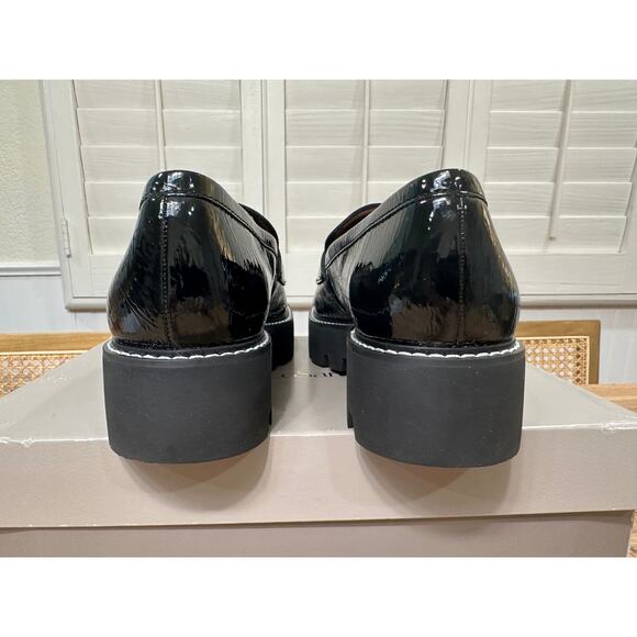 Franco Sarto Womens Balin Loafer Black Size 9.5 NIB Preppy Minimalist Lug Sole - Picture 11 of 15